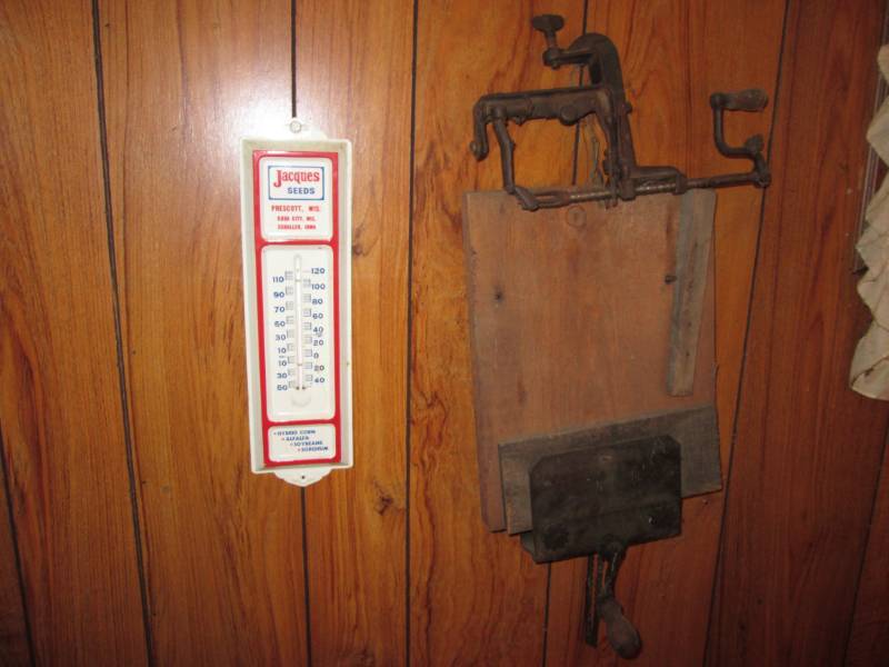lot 92 image: Antique wood apple core peelerther...