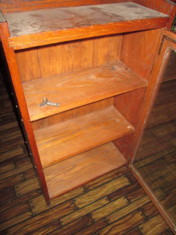 lot 106 image: Oak glass cabinet...