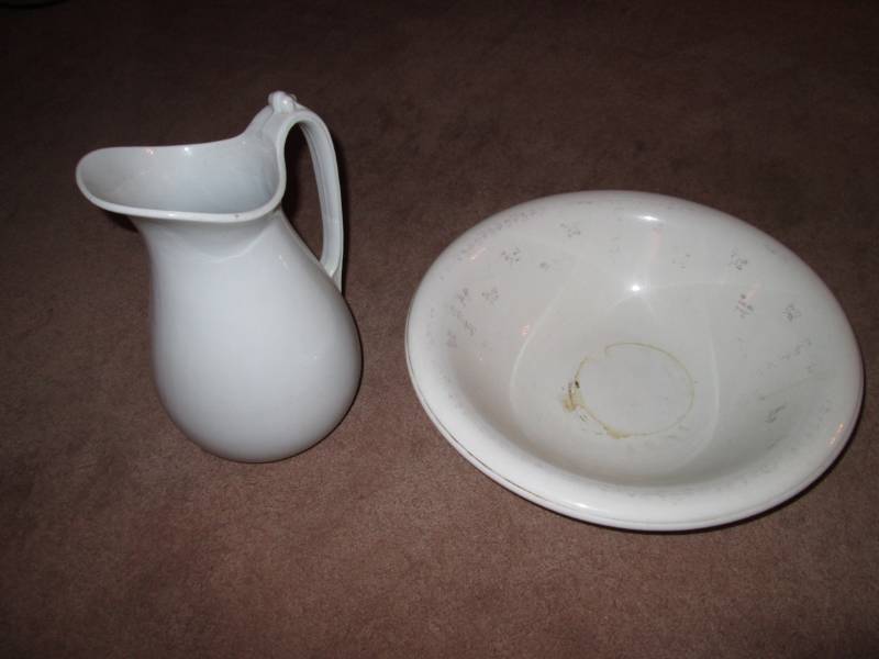 lot 110 image: Antique pitcher and vase...
