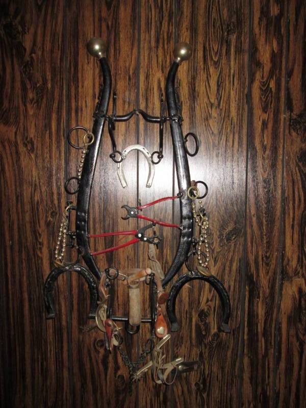 lot 111 image: Decorative hanging horse items...