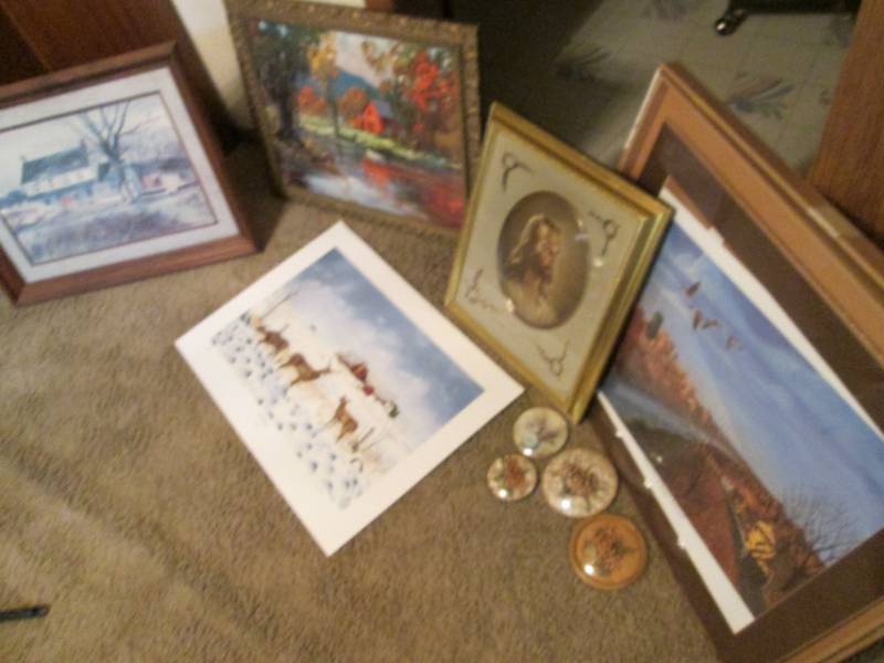 lot 155 image: Misc. art with some frames...