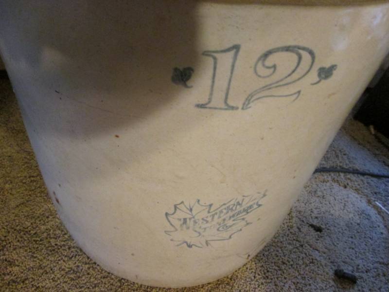 Western Stoneware Crock Jug As Is (13x9) – Main Street Estate Sales