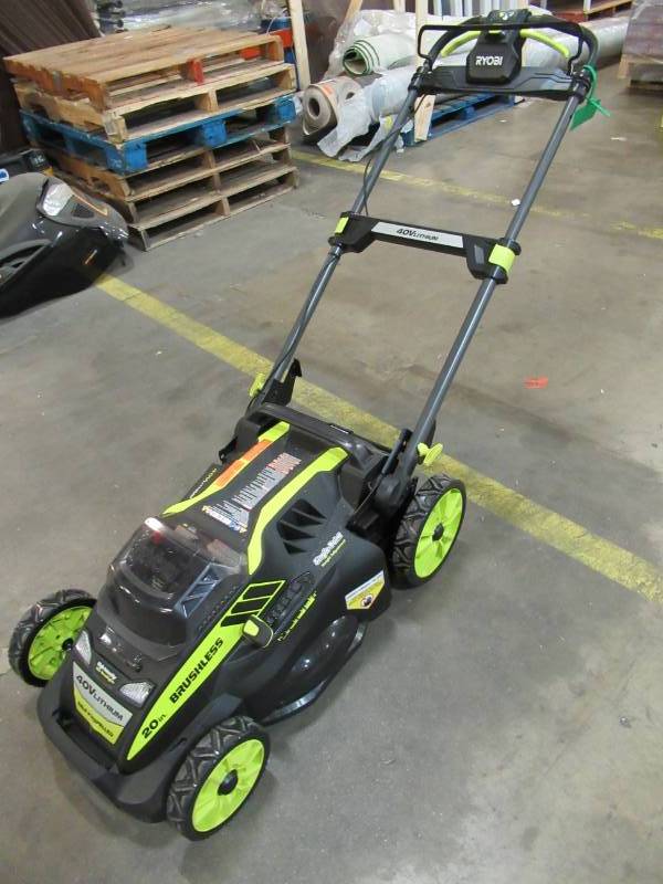 lot 22 image: Ryobi 20 in. 40-Volt Brushless Lithium-Ion Cordless Self-Propelled Walk Behind Mower
