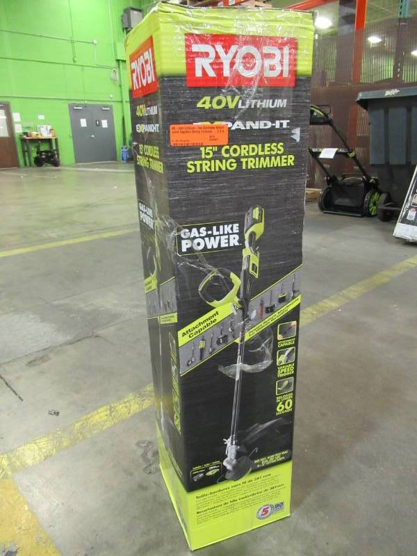 lot 24 image: 40-Volt Lithium-Ion Cordless Attachment Capable String Trimmer - 2.6 Ah Battery and Charger Included