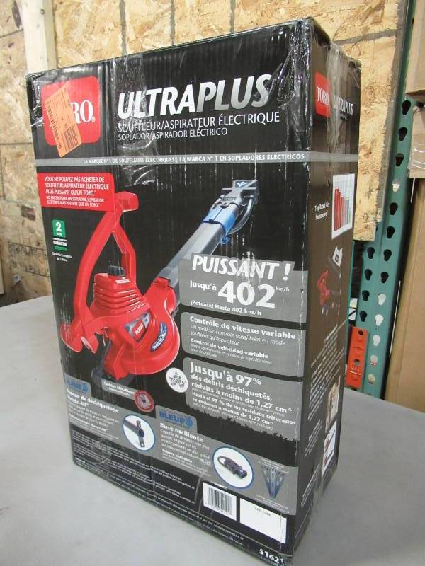 lot 28 image: Toro UltraPlus 250 MPH 350 CFM 12 Amp Electric Leaf BlowerVacuumMulcher