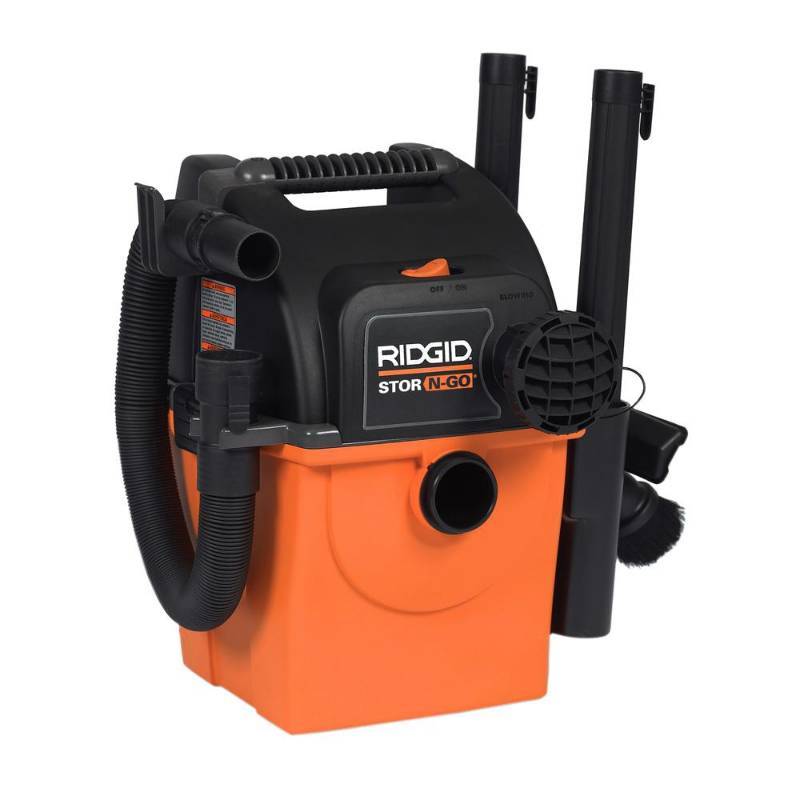 lot 33 image: RIGID Stor-N-Go 5 Gal. 5.0-Peak HP Wet Dry Vac - MISSING PARTS - USED