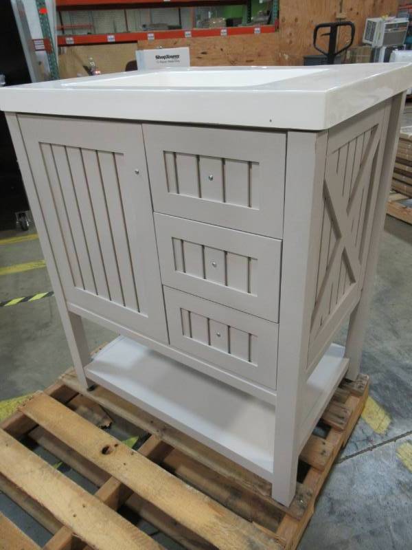 lot 49 image: Martha Stewart Living Seal Harbor. Vanity 30.5 in Sharkey Gray with Vanity Top in White