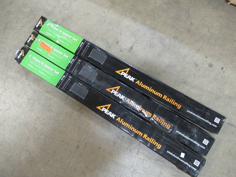 lot 153 image: 3 Peak Aluminum Railing 6 ft. Aluminum Standard Picket and Spacer Kit in Black Model 50211