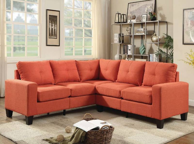 lot 12 image: Glory Furniture Orange & Red Newbury Sectional Sofa