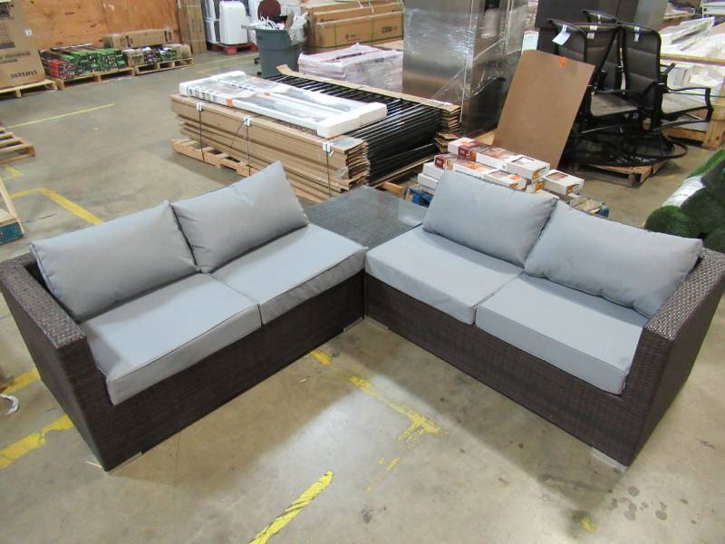 lot 4 image: LAGO COLLECTION ISLES 3-PIECE OUTDOOR PATIO SEATING SET