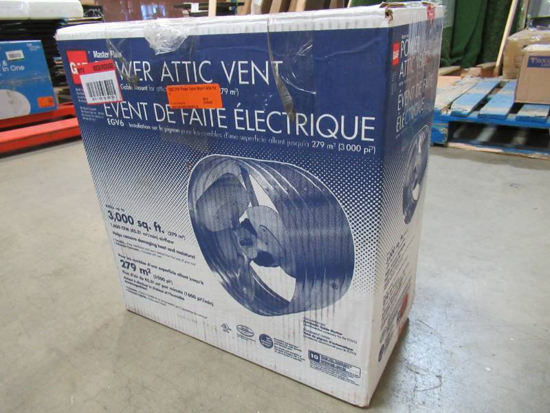 lot 138 image: Master Flow 1600 CFM Power Gable Mount Attic Fan