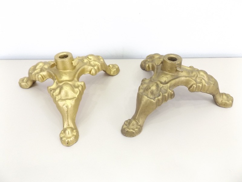 lot 49 image: 2 Heavy Iron Pole Stands
