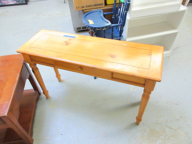 lot 120 image: LIBRARY TABLE AND END TABLE