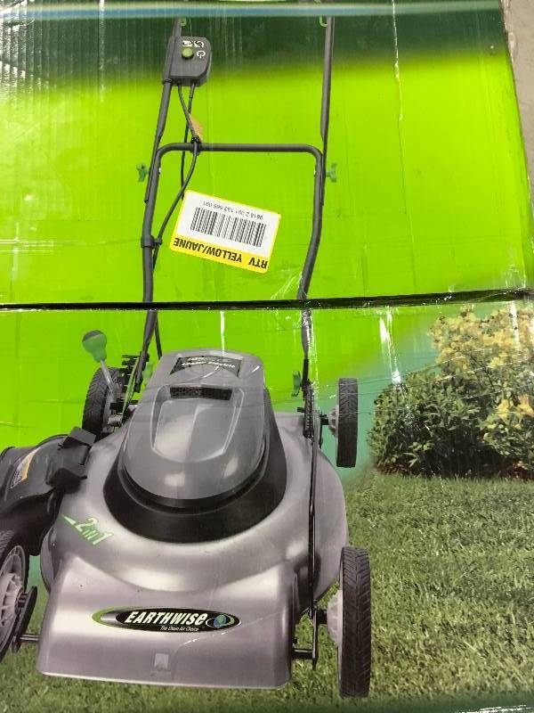 lot 26 image: Earthwise (18) 12-Amp 2-in-1 Electric Push Lawn Mower  Used in good working cond.
