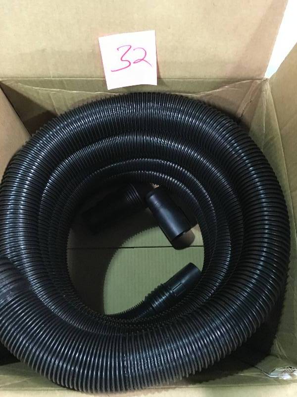 lot 32 image: 2-12 in. x 20 ft. Tug-A-Long Vacuum Hose for RIDGID Wet Dry Vacs  MISSING ONE PART in good conditions