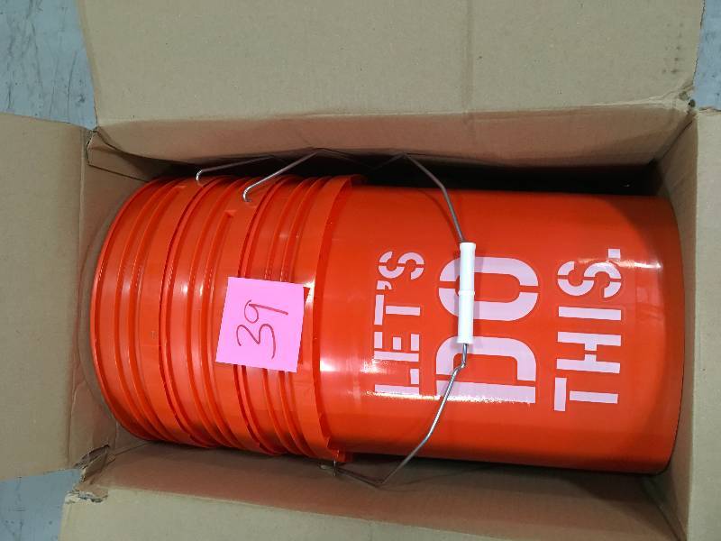 lot 39 image: THE HOME DEPO 5 Gal. Homer Bucket (2 ) not used