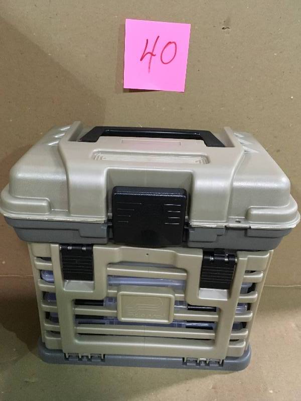 lot 40 image: Plano Tackle Box 4 Tray Fishing Tool Organizer Storage Lures Bait Tools not used