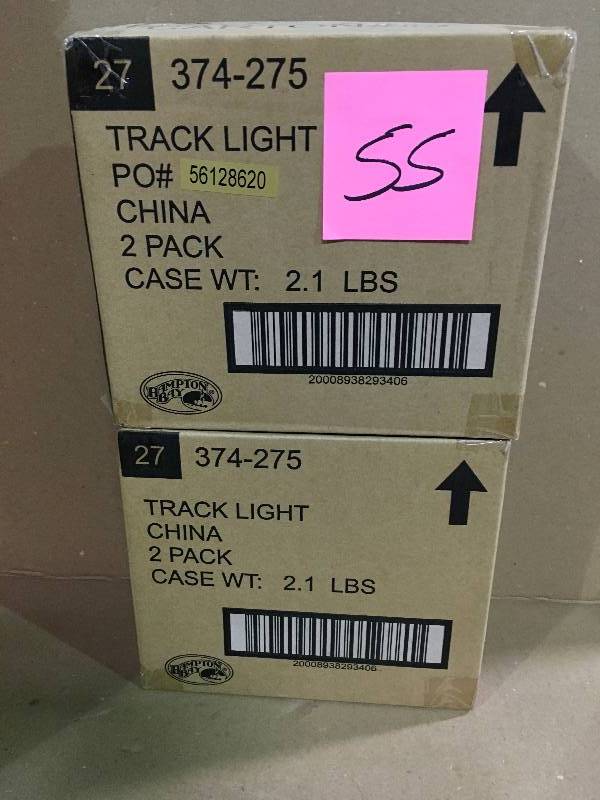 lot 55 image: LOT OF 2 CASE (2 PACK) Hampton Bay F23 # 374-275 75 Watt Par30 Halogen Track Light Head White not used