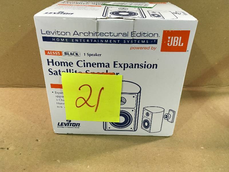 lot 21 image: Leviton AESS5-BL JBL Expansion Satellite Speaker, Black in good conditions