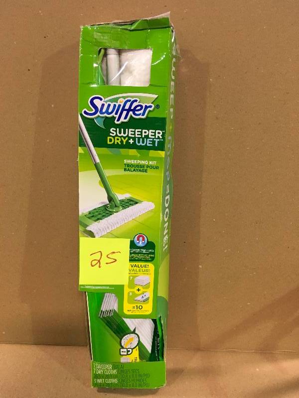 lot 25 image: Swiffer Sweeper Dry  Wet Sweeping Kit in good conditions