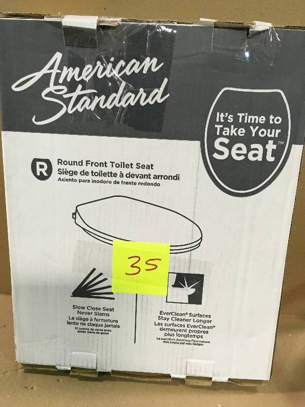 lot 35 image: American Standard Cadet Round Front Slow Close Toilet Seat 5259115.020 in good conditions