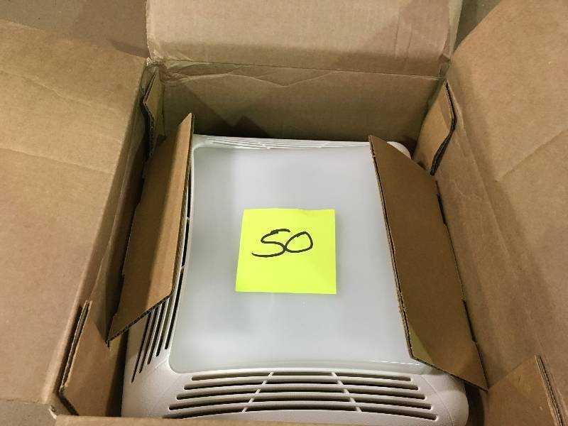 lot 50 image: NuTone 50 CFM Ceiling Exhaust Bath Fan with Light in good conditions