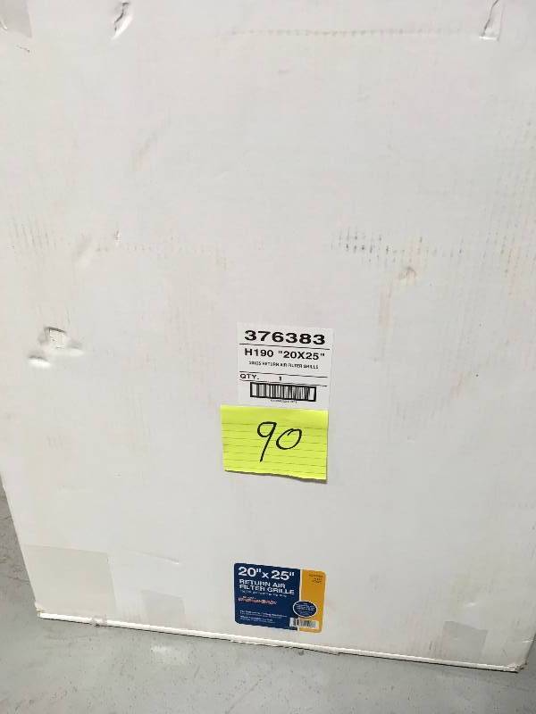 lot 90 image: Truaire 20 In. X 25 In. White Return Air Filter Grille H190 20x25
