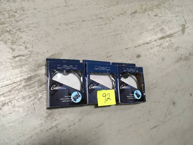 lot 92 image: Gatco Bleu Towel Ring in Matte Black 4712MX  LOT OF 3 not used