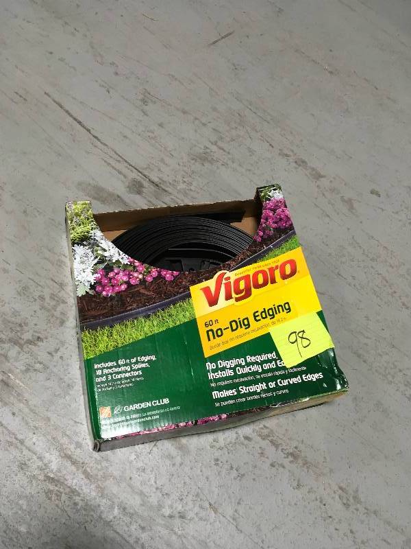 lot 98 image: VIGORO Durable, Multi Use, Easy to Install, Functionality, Strong, Stylish, Great Quality, No-Dig Landscape Edging Kit not used