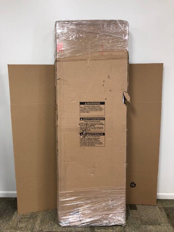 lot 119 image: Gladiator Ready to Assemble 72 in. H x 36 in. W x 24 in. D Steel Freestanding Garage Cabinet in White not used