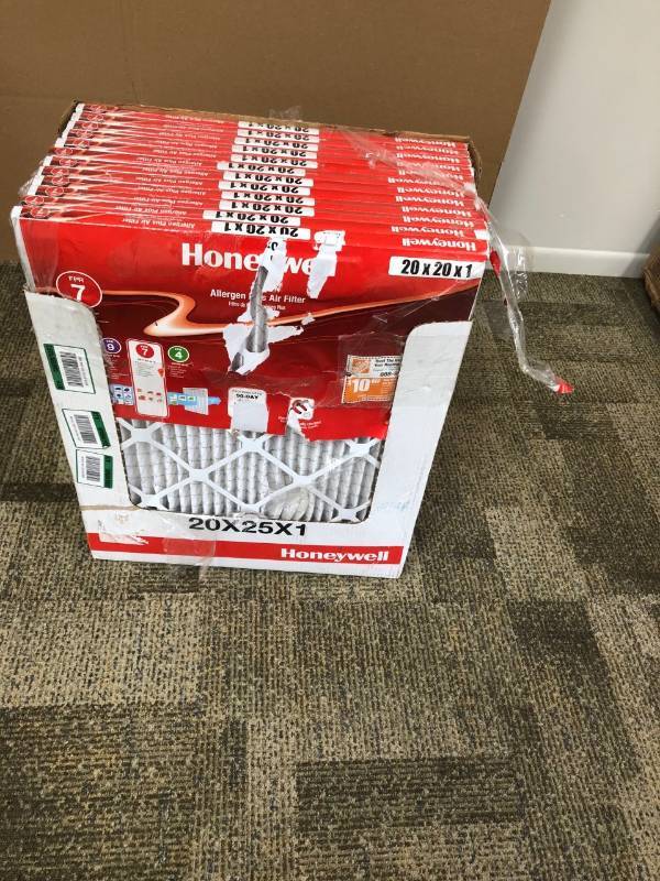 lot 110 image: Lot of 12 Honeywell Furnace filters 20x20x1