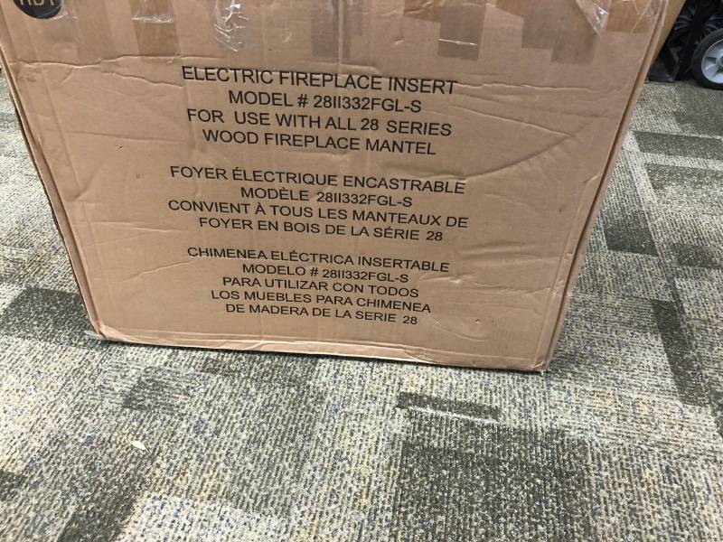 lot 116 image: Electric Fireplace Insert Model # 28II332FGL-S For Use with all 28 Series Wood Mantel not used