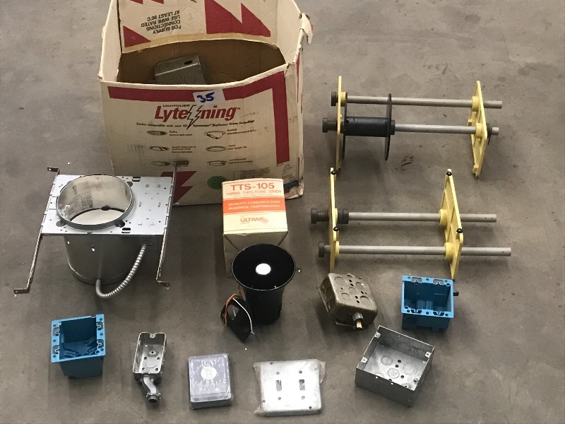lot 35 image: Two-Tone Siren, Electrical Supplies, etc