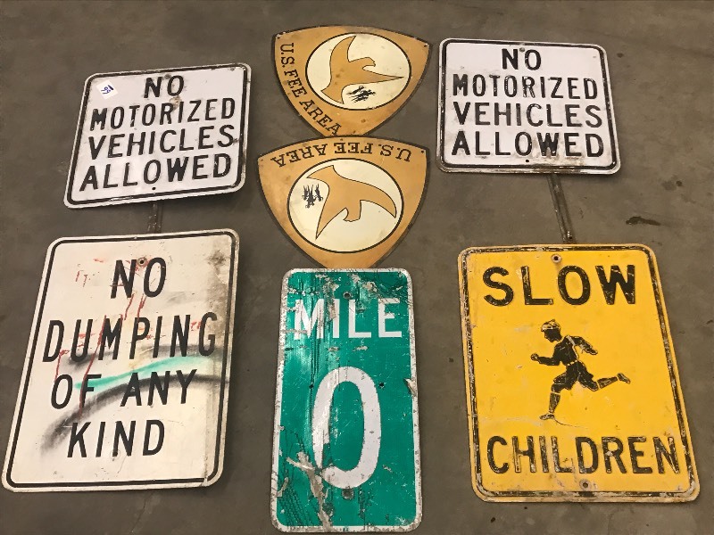 lot 66 image: Assorted Tin Signs