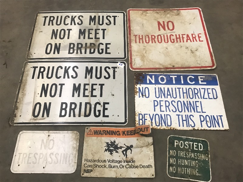 lot 67 image: Assorted Tin Signs