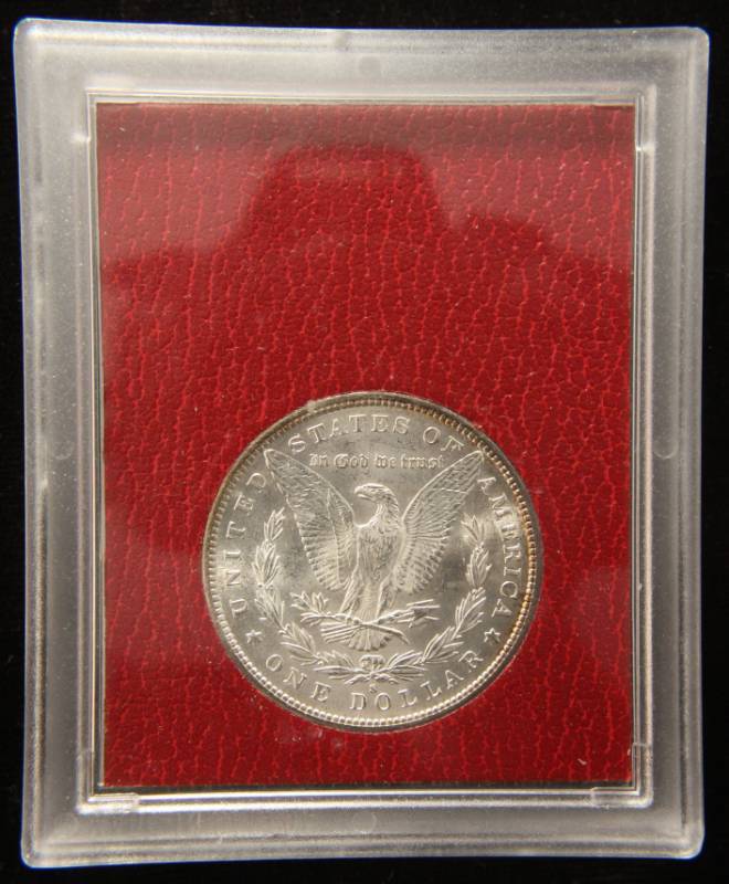 1891-S MORGAN SILVER DOLLAR MS65 REDFIELD COLLECTION IN ORIGINAL 1970S PARAMOUNT HOLDER