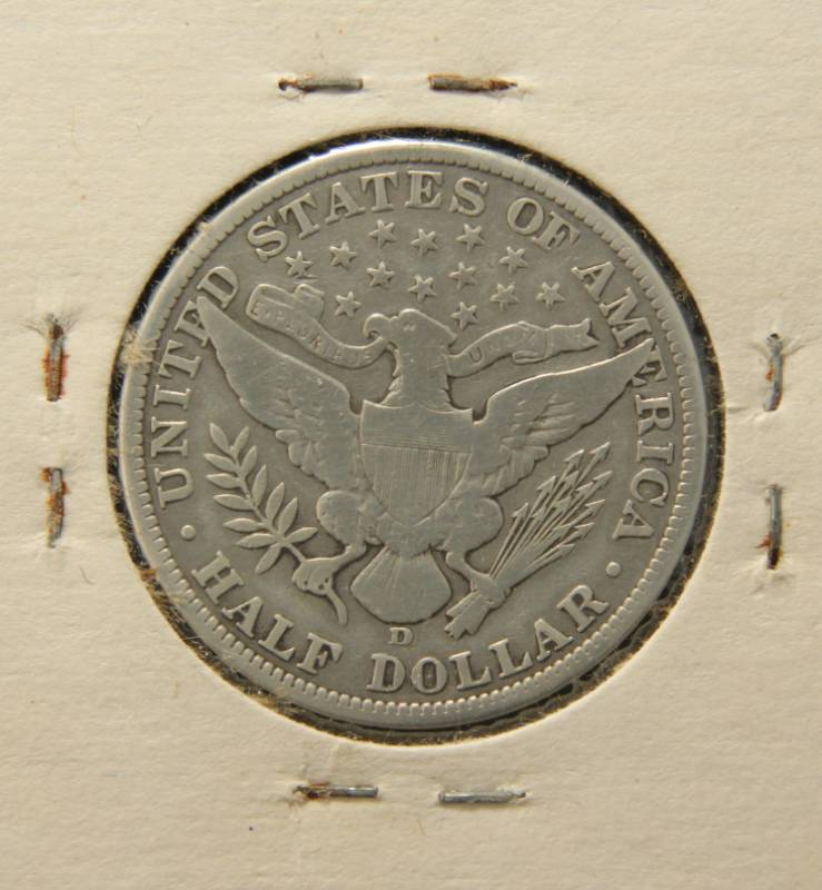 1915-D BARBER SILVER HALF DOLLAR