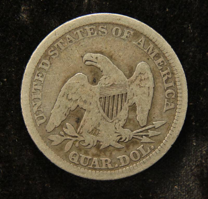 1861 US CIVIL WAR DATE SEATED LIBERTY QUARTER