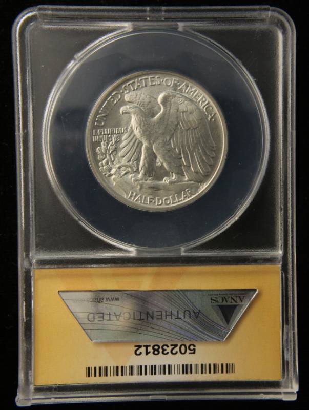 1943 WALKING LIBERTY SILVER HALF MS64 ANACS