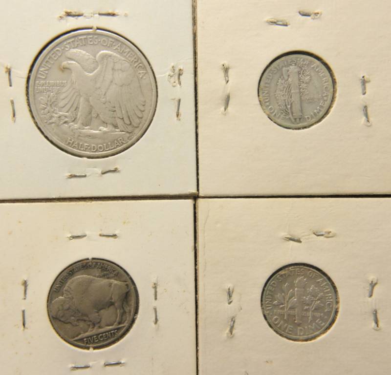 4 COINS AS PICTURED (3 SILVER & 1 BUFFALO)