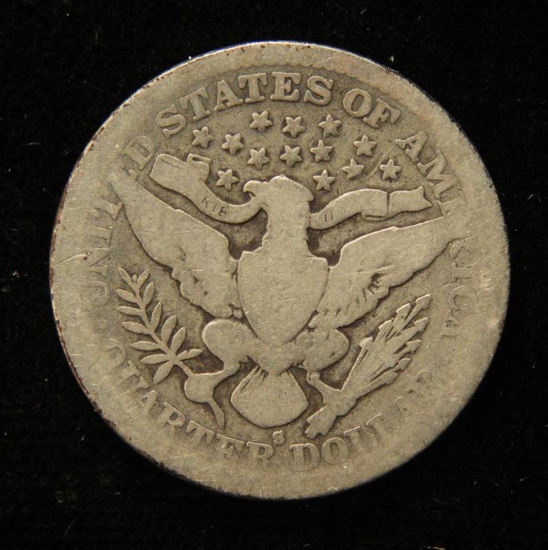 1905-S BARBER SILVER QUARTER BETTER DATE COIN