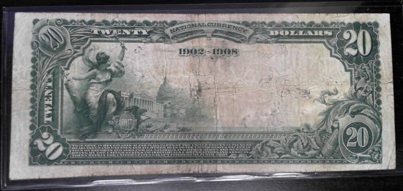 1902 US NATIONAL BANK NOTE MINNEAPOLIS FIRST NATIONAL BANK CHARTER #M710 RARE DATE BACK NOTE
