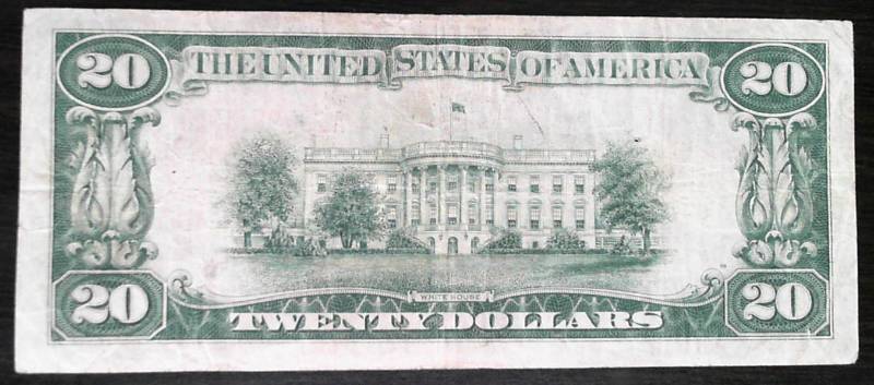 1928 US $20 GOLD CERTIFICATE IN MID GRADE