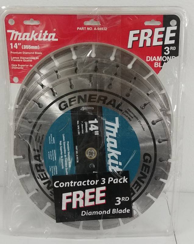 lot 10 image: Makita 14 Premium Diamond Blade 3pack