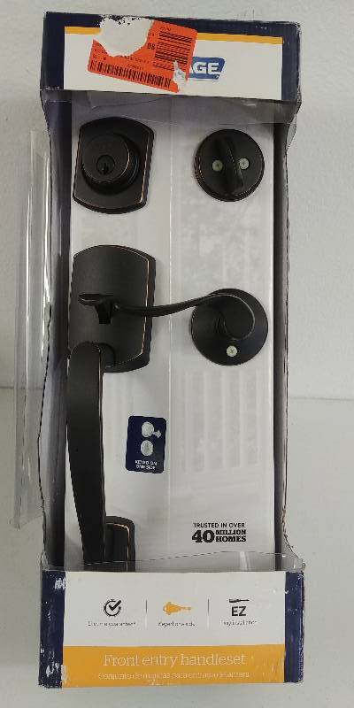 lot 39 image: Schlage Aged Bronze Front Entry Handleset