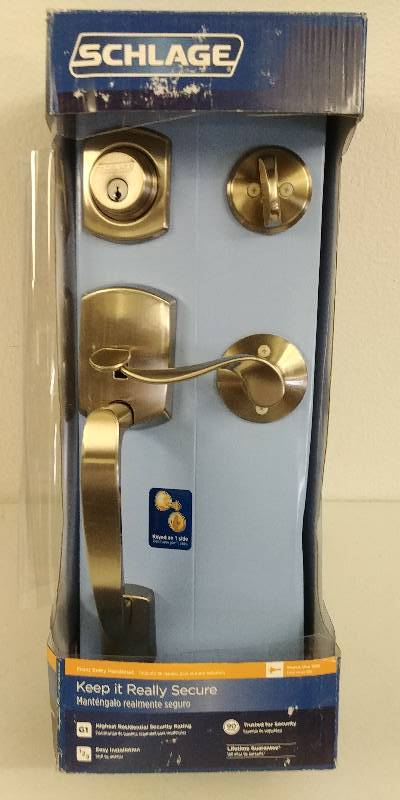 lot 42 image: Schlage Satin Nickel Entrance Handleset