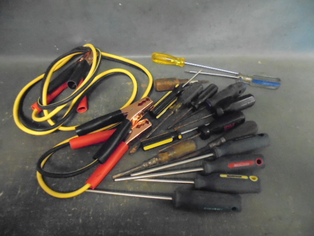 lot 64 image: Jumper Cables and Screwdrivers