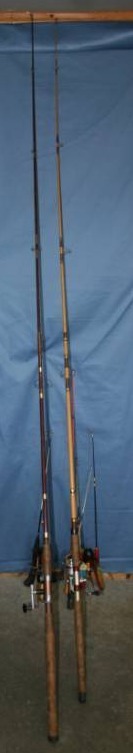 lot 201 image: Long and Short Fishing Rods and Reels