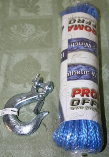 lot 271 image: Synthetic Winch Rope and Hook