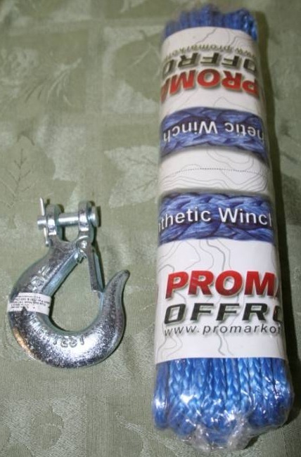 lot 272 image: Synthetic Winch Rope and Hook